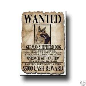 GERMAN SHEPHERD DOG Wanted Poster FRIDGE MAGNET New  
