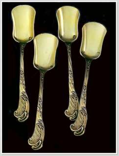 ODIOT Gustave  12 Vermeil Sterling Silver Ice Cream Spoons  