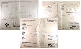 Set of 3 Star Wars Blueprint Collection Millenium Falcon/Shuttle 