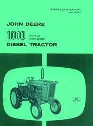 John Deere 1010 Diesel Operators Manual Single RC JD  