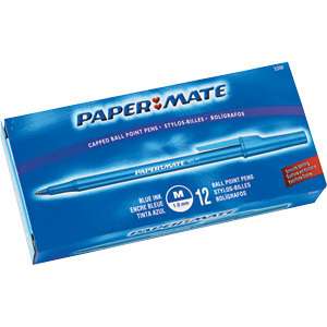 Paper Mate Ballpoint Stick Pen Blue Medium point 12 ct  