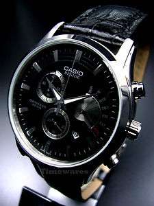 Casio Beside Chronograph Watch Leather Band BEM 501L 1A  