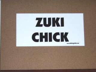 Zuki Chick Funny Bumper Sticker / Offroad Decal 4x4  