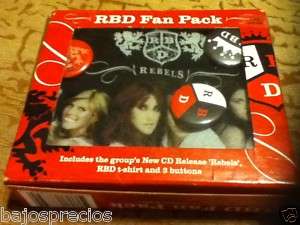 RBD FUN PACK T shirt size S+CD Rebels+3 buttons RARE 802041788509 