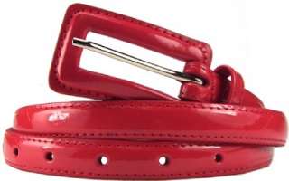 Thin Red Women Patent Leather Belt Brand New  