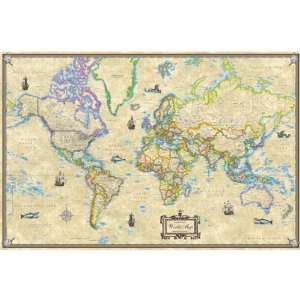  Antique Style World Map Laminated