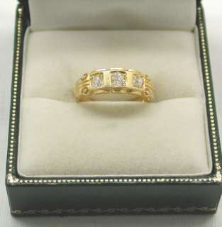 Victorian 1890 Beautiful 18ct Gold 3 Stone Diamond Ring  