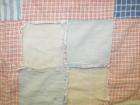 VTG 1930 40s? 4 Patch Quilt Red & Blues Feed Sack Prints 50x84  