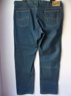 Vintage 1970s Lee Riders 200 0141 Dark Rigid Denim Jeans 41 x 32 USA 