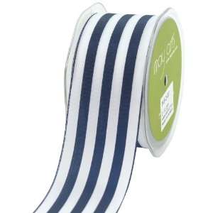  May Arts 2 Inch Wide Ribbon, Navy and White Stripe Arts 