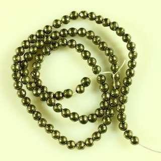 L15071 4mm Pyrite Loose Beads 100Pcs  