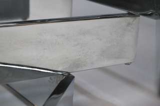 MID CENTURY MODERN CHROME & GLASS COFFEE TABLE IN THE MANNER OF PAUL 