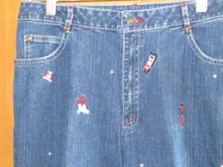 NW0T Northern Isles Embroidered Holiday JEANS Size 10 New Without Tags 