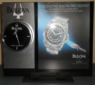 Authentic Bulova Dealer Watch Advertising 2 Sided Sign with Working 