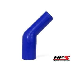 HPS 3   4 (76mm   102mm) 45 Degree Elbow Reducer Silicone Hose Blue