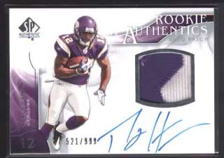 PERCY HARVIN 2009 SP AUTHENTIC RC AUTO PATCH /999 $150  