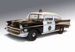 18 Highway 61 1957 Chevrolet Bel Air Sedan Black & White Police 