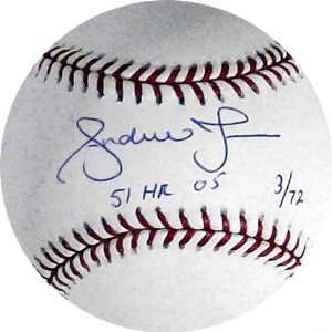  Andruw Jones Autographed Rawlings MLB Baseball with 51 HR 