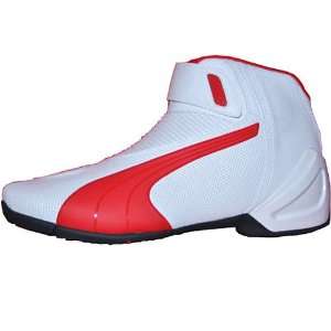  Street Bike Racing Motorcycle Boots   White/High Risk Red / Size 47