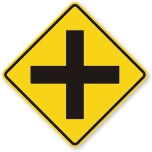  Cross Road (symbol) Fluorescent Yellow, 24 x 24 Office 