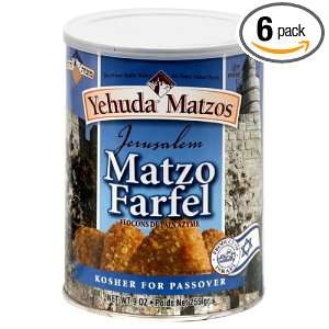 Yehuda Matzo Cannister, Farfel, 9 Ounce (Pack of 6)  