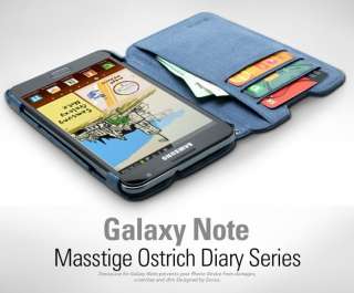 ZENUS Samsung Galaxy Note Case N7000 i9220 MASSTIGE OSTRICH DIARY TYPE 