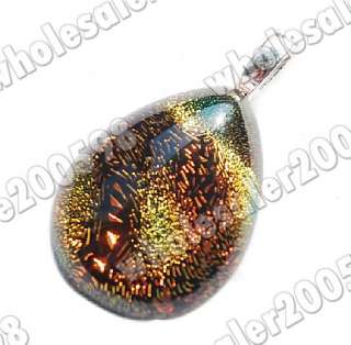 GOOD 20PCS Teardrop Foil Murano Glass Pendants(+Clasp)  