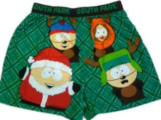 Mens Green South Park Boxers Boxer Shorts Holiday Merry Christmas 