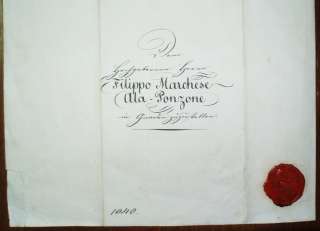 Documento   Marchese Filippo Ala Ponzone   Vienna 1838