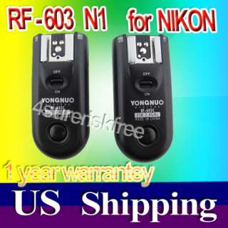 Yongnuo RF 603 Radio Flash Trigger Nikon D7000  