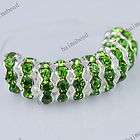 100X Wholesale Light Green Crystal Silver