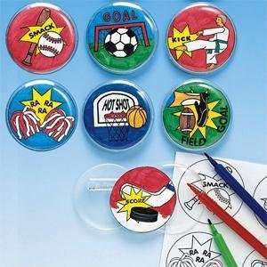  Sports Pop It Pin Blanks (Pk/12) Toys & Games