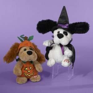  Pack of 4 Happy Halloween Musical Puppy Witch & Pumpkin 