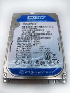 Western Digital 500GB 5400RPM WD500BEVT 60ZAT1 SATA 2.5 Hard Drive 