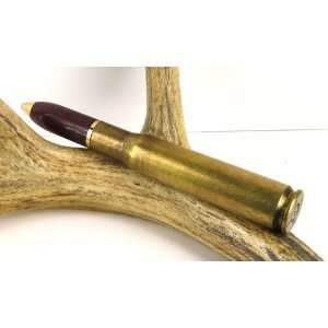  PurpleHeart 50cal Rifle Cartridge Pen With a Gold Finish 