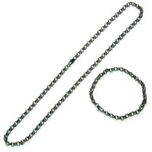  Trace Loose Chain Necklace and Bracelet Set Jewelry