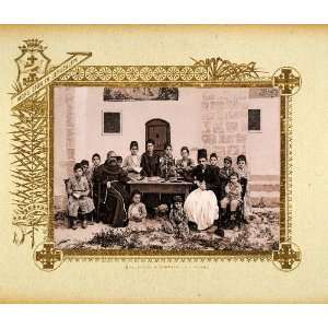  1893 Etching Ramleh Arimathea Boys School Children Monk 