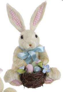   Imports 11 Vintage Easter Sisal Bunny Rabbit with Egg Basket  