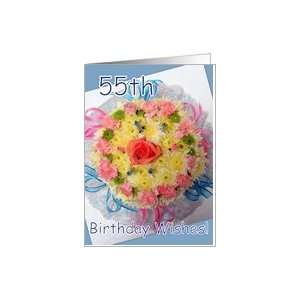  55th Birthday   Floral Cake Card Toys & Games