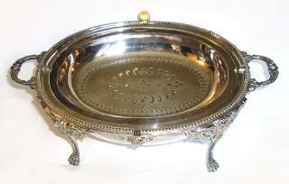 CHAFING DISH BREAKFAST SERVER DOME TOP SILVER PLATE 2 NESTED INTERIOR 