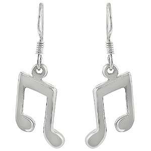  Sterling Silver Music Note Dangle Earrings Jewelry