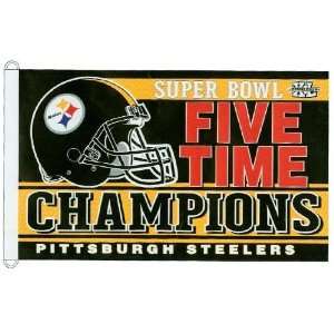  Pittsburgh Steelers 5X Super Bowl XL Champions 3x5 Flag 