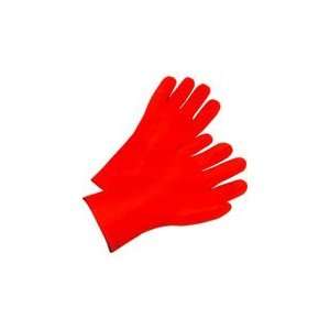 Orange PVC Gloves with Foam Lining, 12 Inch (Sold by Dozen) Mens Size 
