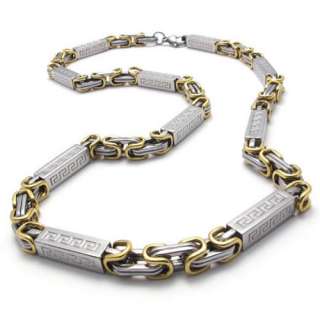 Mens Gold Silver Tone Stainless Steel Necklace Chain US120220  