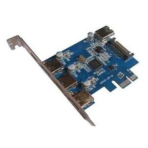  USB 3.0 4 Port(3 Ext/1 Int) Controller Card PCI E(Express) x1 