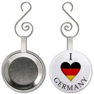  I HEART GERMANY World Flag 2.25 inch Button Style Ornament 