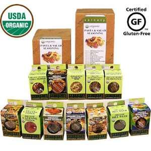 Spicely Organic Spices Pasta & Salad 12 box Sampler Gift Set 
