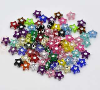 500 Mixed Star Shape Acrylic Beads 9x9mm  