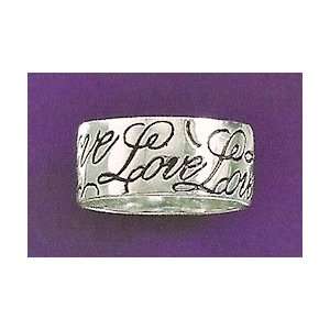    Sterling Silver 9mm Ring, LOVE All Around the Band Jewelry