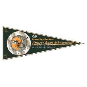 NFL Green Bay Packers Champions Pennant Clock